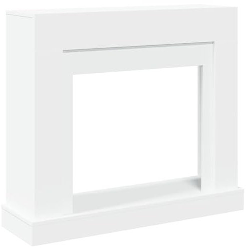 Borde blanco para chimenea, 100 x 30 x 87,5 cm, material de madera, elegante revestimiento para chimenea para salón y decoración moderna, ignífuga y duradera, solución perfecta para un aspecto seguro