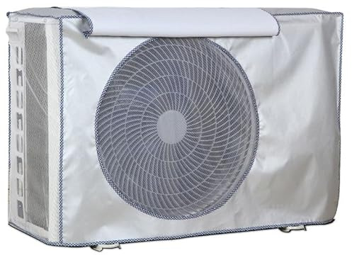 Copertura Condizionatore Esterno, Copri Motore Condizionatore Esterno per Unità Esterna con fori di Ventilazione per Tutte le Stagioni, Colore Argento(90x30x60cm/35x11x23in)