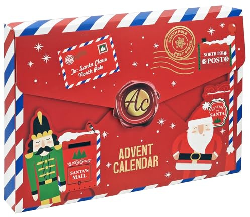 Body Care Calendrier de l'Avent 2025 Père Noël – Unisexe – Soins du corps Calendrier de Noël sous forme d'enveloppe