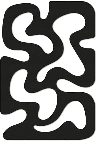 ebenkunst Moderne Silhouette Wanddeko – abstraktes Wandbild aus MDF | Schwarz durchgefärbtes MDF, abstrakte organische Formen, S 30 x 45 cm & M 55 x 80 cm, Made in Germany