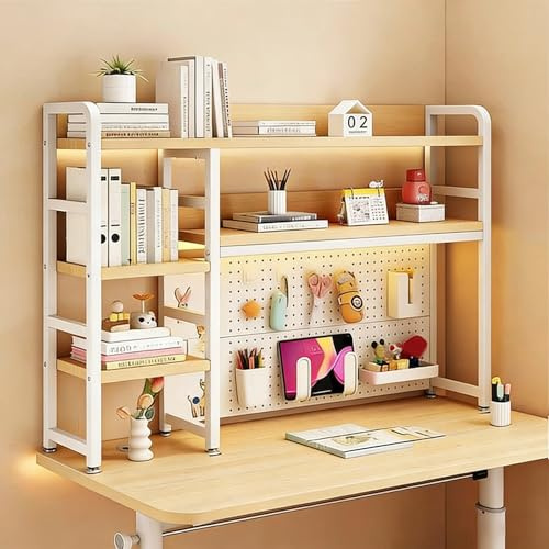 VOLDAX Schreibtischregal for die Tischregal, Büroregal Aktenregal, Schreibtisch Regalaufsatz für Computer, große Kapazität, für Kinderschreibtische, Büros, Wohnräume(Yellow,95cm/37.4in)