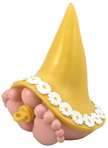 GlitZGlam Daisy Le Bébé Nain avec sa Belle Couronne de Marguerites et Son Chapeau Pointu - Un Mini Nain pour Votre Jardin Féérique