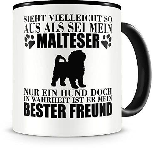 Samunshi® Malteser mein bester Freund Hunde Tasse Kaffeetasse Teetasse Kaffeepott Kaffeebecher Becher