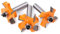 Gasea 3pcs 8mm 4-Lame Fraise à Bois T-Forme Fraise de Rainure Set Coupe Outil de Travail du Bois Orange Lame Hauteur:6mm, 8mm, 10mm