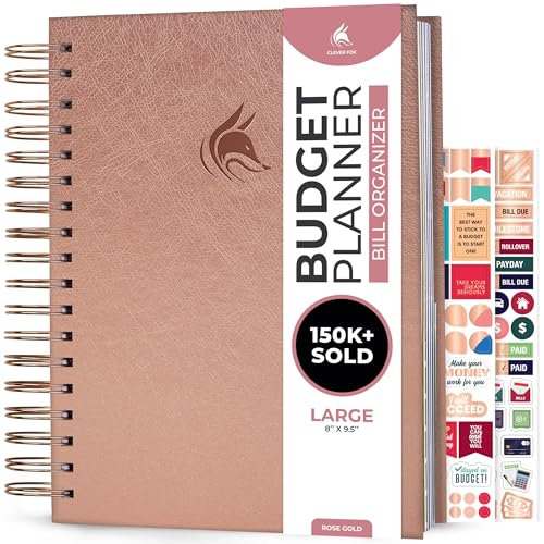 Clever Fox Budget Planner & Monthly Bill Organizer with Pockets. Expense Tracker Notebook, Budgeting Journal and Financial Planner Budget Book to Control Your Money. Large Size – Rose Gold
