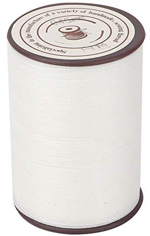 Filo Cerato per Cuoio, 0,45mm, 160m per Rotolo, Filo di Poliestere per Creazioni Artigianali, Bracciali e Collane, Bianco
