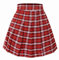 Hoerev Femmes Filles Courte Haute Taille plissé Skieur Jupe école de Tennis,Rouge_Blanc_Noir,EU 36,M