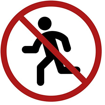 10 Stück Fußgänger verboten Aufkleber Ø 9,5cm Sticker Verbotszeichen Gebotszeichen mit UV Schutz Warnzeichen für Außen-und Innenbereich von STROBO
