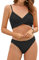 SHEKINI Damen Bikini-Set Crossover Design Bikini Gerippt Neckholder Oberteil Verstellbarer Schultergurt Badeanzüge Zweiteiliger Triangle Bikinihose Bademode (XL, Schwarz)