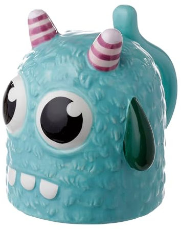 Puckator Monstarz Monster Blue Upside Down Ceramic Shaped Tea Coffee Mug - Funny Home Accessories - Cute Gifts for Girlfriend - Large Mugs for Men Women Hot Drinks - Cups Presents - Secret Santa Gift
