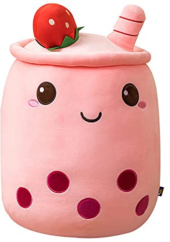 Bubble Tea Plüschtier, Boba Kuscheltier Plüschpuppen Umarmungs Kissen Milchtee Softpuppe Teetasse Kissen Kinderspielzeug Cartoon Gefüllte Plüsch Spielzeug Geburtstagsgeschenk für Mädchen Kinder/23CM