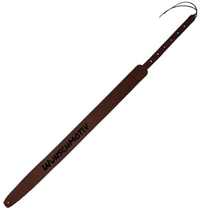 DER BANDMARKT Hochwertiger Gepolsterter Leder-Gitarrengurt mit Motiv-Gravur | Gitarrengurt aus gepolstertem Leder für E-Gitarre, Westerngitarre, Akustik Gitarre oder Bass (Dunkelbraun)