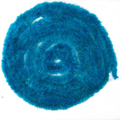 Mondo Tessuti - Marabou Boa - 5 Meter lang - Hochwertige Qualität - Marabou Feather - Marabout Federn, Blau Curaçao, L