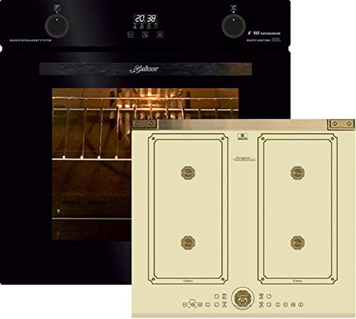 Kaiser Induktions Herd-Set EH 6367 +KCT 6745 ElfAD Elektro Backofen, Autark, 79L, Einbau Backofen,10Funktionen,Pizzafunktion+60 cm,Art Deco,Kochfeld,Free Zone Induktion, Power Booster,Einbau Herd