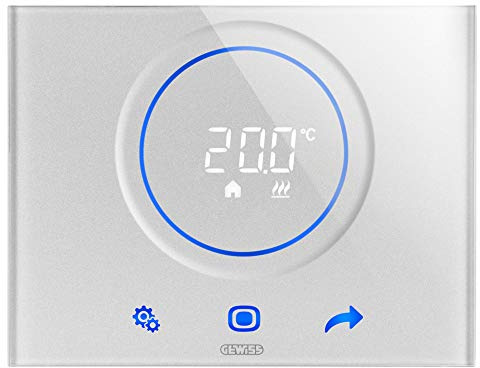 GEWISS - GW16970CT Termostato Thermo Ice Wi-Fi da Parete, Titanio, Chorus, GW16970CT