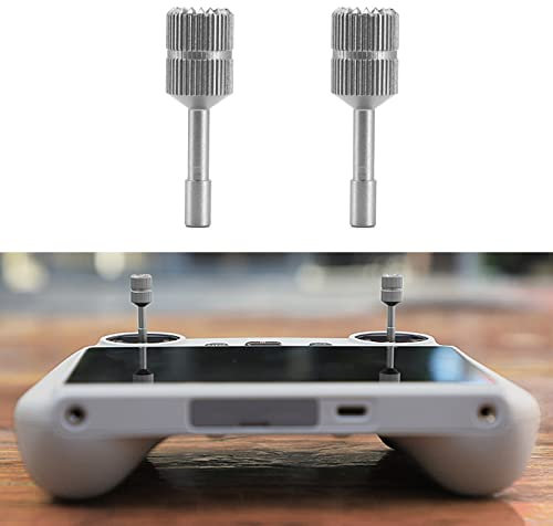 Hensych 1 Paar 3 g Aluminiumlegierung Lengthen Edition RC Control Sticks Joystick für Mini 3 Pro mit Bildschirm-Fernbedienung, Daumenwippe, abnehmbare Joystick-Stange, Titan
