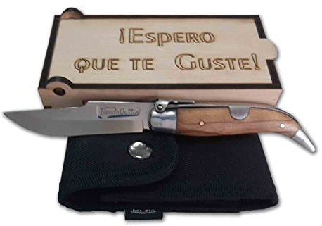 Genérico Navaja Teja Madera Natural Olivo 8,5 cm. Modelo Albacete Tiendaquttin