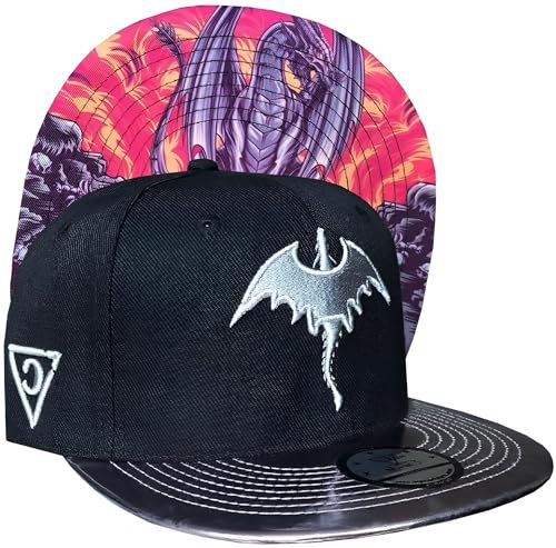 Capiche [99+ VARIATIONEN] Snapback Cap - Kappe - Baseball - Mütze - Kunst - Unisex - Schirm - Männer - Herren - Damen - [Dragon] Black Dragon