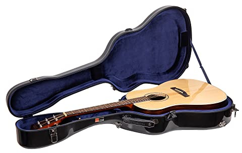 Crossrock Fiberglas-Dreadnought-Akustikgitarrenkoffer – passend für Gibson J45, Songwriter, Southern Jumbo, Dove und Hummingbird Dreadnought-Gitarren – Schwarz