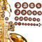 26 Stück Saxophon-Ersatzpolster, Altsaxophon Lederpolster Set Saxophon Pad Unterlage Ersatzteile für Altsaxophon