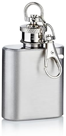 Llavero de acero inoxidable con petaca de 30 ml, idea de regalo para él