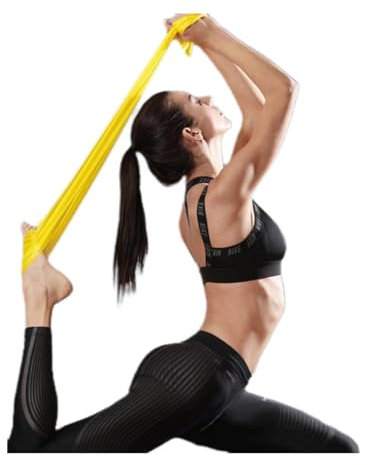 GIMIRO Resistance Band, Elastic Resistance Band, Pilates Belt, Yoga Band, Flexible Straps for Exercises, Fitness, Training, Weight Loss, Rehabilitation Belt (Yellow)