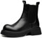MANLADUO Stivaletti Chelsea da uomo con suola spessa e caviglia alta, stile classico britannico, nero, 40 EU