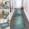Teppich Läufer Flur Küche rutschfest waschbar Teppichläufer Lang 80X200CM Grün Grau Modern Polyester Küchenläufer Teppich Meterware Korridor Tepiche Esszimmer Eingang Wohnzimmer Schmutzfangmatte