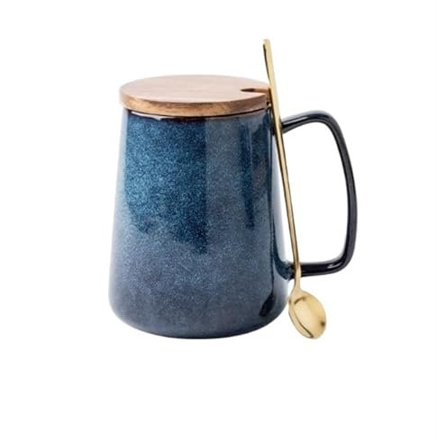 Tazas Taza De Té Tazas De Café De Cerámica 700 Ml Taza De Café Tazas De Cerámica Tazas De Té para El Desayuno Té Leche Bebida Avena Yogur Taza De Café(Cup+Spoon+Lid)
