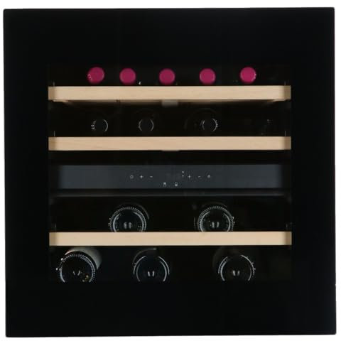 Vinata Spedla Weinklimaanlage Einbau - Schwarz - Weinkühlschrank 23 Flaschen - 58.8 x 59.2 x 56.3 cm - Weinschrank Glastür