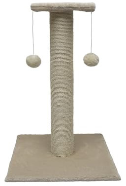 TresGatos .Poste Rascador para Gato.Rascador para Gatos Árbol rascador para Gatos Fabricado España 41 * 41 * 63cm (Beige)