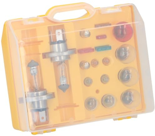 DUNLOP Bulb Set H4 12V/60/55W - Set von 18 Autolampen - Halogenlampe - Geeignet für Notreparaturen unterwegs - Mit CE und ECE Prüfzeichen - Kompakte Aufbewahrungsbox - Farbe Transparent/Gelb