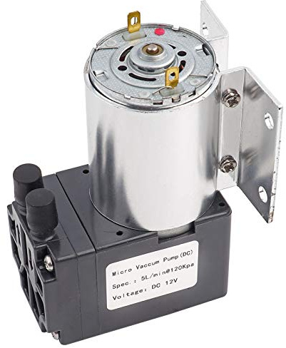Mini Pompa a Vuoto, Piccola Pompa a Vuoto Macchina di Aspirazione a Pressione Negativa con Supporto, DC 12V 5L Min 120Kpa Vac Compreeor per Campionamento di Analisi di Gas,