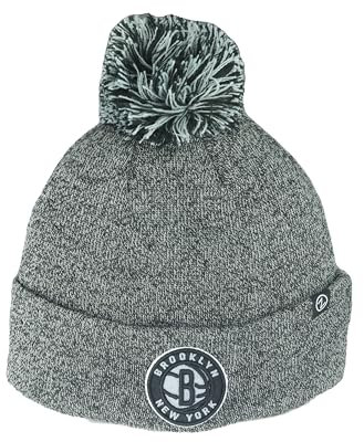 ZHATS Unisex-Erwachsene NBA Officially Licensed Pom Nimbus Grayscale Beanie-Mütze, GRAU, Einheitsgröße
