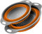 Surwin Passoire Pliable, Silicone Passoire Cuisine,Compacte Passoire Cuisine Pliable, Passoire Retractable Passoire Pates, Grande Petite Portable Panier de Fruits (Orange,Lot de 2)
