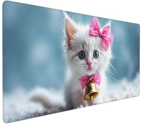 Mouse Mat Extended Large Mouse Mat 70x40x0.3 cm Gaming Mouse Pad, Cute Cat Desk Mat, MouseMat Waterproof Soft Cloth XXL Mouse Pad with Non-Slip Rubber Base - Use with all Mouse Types Y-10797
