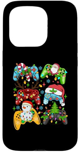 Carcasa para iPhone 15 Pro Joystick divertido para jugadores de Navidad