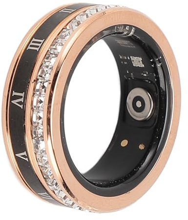 Topiky Upgrade Smart Ring Health Tracker, BT Smart Ring mit Ladehülle, Wasserdichter Fitnessring Zur Aktivitätsüberwachung, Schrittzählung, für Damen und Herren, Gold (9#)