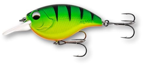 LMAB Crankbait 5,5 cm Power Vibe 55F - 3 Lauftiefen, Floating - Wobbler Barsch, Crankbait Wobbler, Kunstköder Angeln, Barsch Wobbler, Spinnfischen Köder (Fire Tiger, SR | Lauftiefe 1-2 m | 12 Gramm)