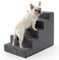 COZY KISS Hundetreppe, Haustiertreppe mit auslaufsicherer Abdeckung für Kleine Hunde Katzen, Hochdichter Schaumstoff-Hunderampe für Bett Sofa Auto (Dunkelgrau, 75x50x60cm, 5)