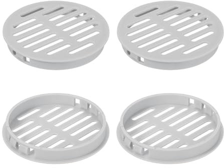 QUARKZMAN Tonda Griglia Aerazione 3, 6Pz Grigio Chiaro Plastica 80mm Copertura Prese Aria - Griglia Ventilazione Circolare - Aria Facili per Bagno, Casa, Ufficio, Armadio, Guardaroba