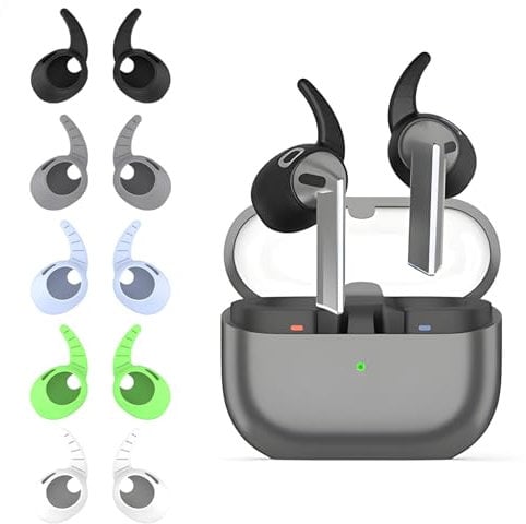 Aiivioll 【5 Pairs】Ear Hooks for Samsung Galaxy Buds3, Samsung Galaxy Buds3 Ear Hooks Compatibility in 5 Colors Silicone Accessories Ear Hooks Covers,Lightweight & Durable Silicone Ear Tips