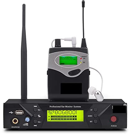 Wireless In Ear Monitor System Professional Stage Performance Ear Monitoring Systems with One Bodypack Transmitter