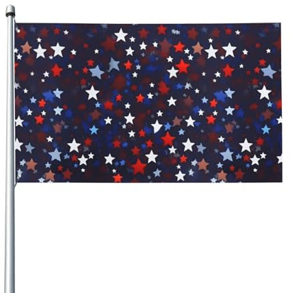 Bandiera decorativa a lunga durata con stelle rosse e blu per esterni, decorazione per esterni