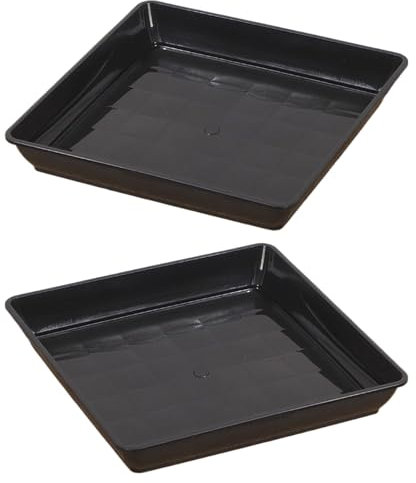 Set di 2 vasi, vassoio quadrato per piante, 35 x 35 x 5,5 cm, facile da usare, portatile, per casa, giardino, cortile, patio, serra, davanzale, balcone