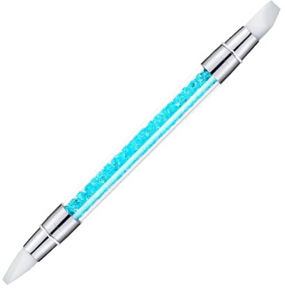 Nail Painting Tools, Double Head Silicone Rhinestone Nail Engraving Pen | Chrome Powder Applicator for Engraving, Shaping, Modelling Clay
