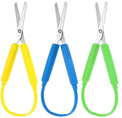 3 Stück Bastelschere Adaptives Design Schlaufenscheren Bunte Griff Schere