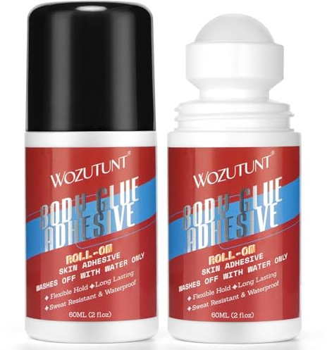 2PCS Colle Corporelle à Bille Pour La Peau Et Les VêTements - RéSistante à La Transpiration, Colle Textile Lavable à L'Eau - AdhéSif Mode Pour Danseuses, Chaussettes, Bas, Justaucorps, Soutiens-Gorge