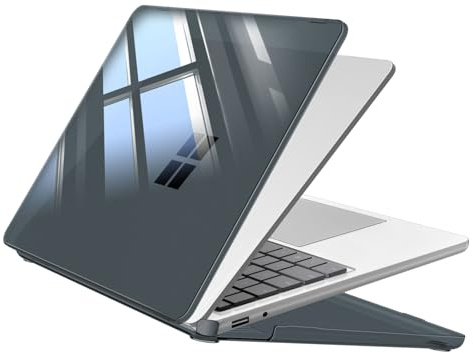 FINTIE Case for 13 Inch Microsoft Laptop (2025) Model 2095 | Ultra Slim Snap-on Hard Back Shell Full Corner Protection Clear Cover, Crystal Black