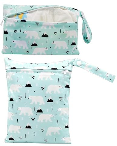 Windeltasche 2 Stück Wasserdichte Und Waschbare Wickelzimmer Organizer | Wickeltasche Für Nass Und Trocken Für Badeanzüge Windeln Feuchttücher Badekleidung